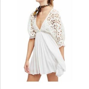 Free people white eyelet babydoll dress